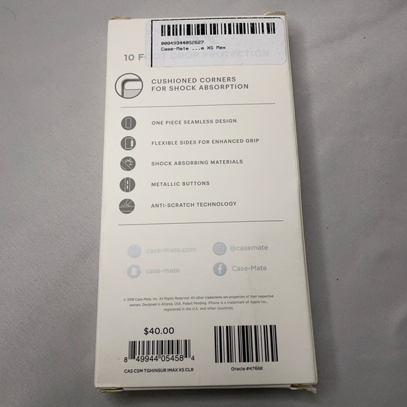 Case-Mate Tough Clear Case for iPhone XS Max Shock Absorbing Anti-Scratch New - Picture 3 of 5